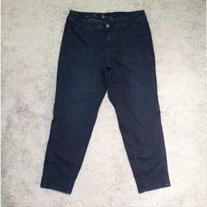 Lane Bryant Genius Fit Jeans Women's Size 16 Skinny Mid Rise Navy Blue Denim
